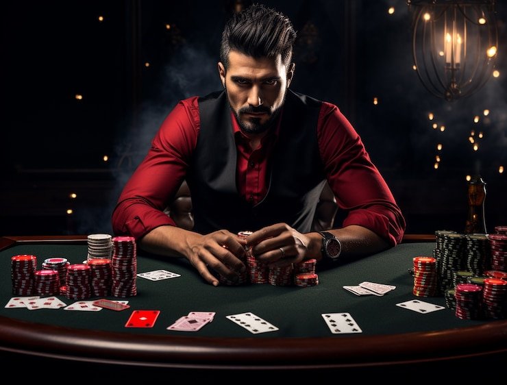 Responsible gaming reminders beside blackjack cards for adult users